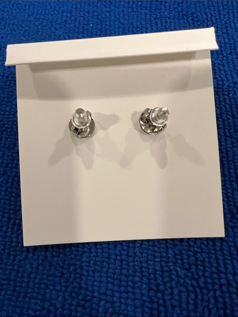Tory Burch Pearl Logo Stud Earrings in Silver Crystal